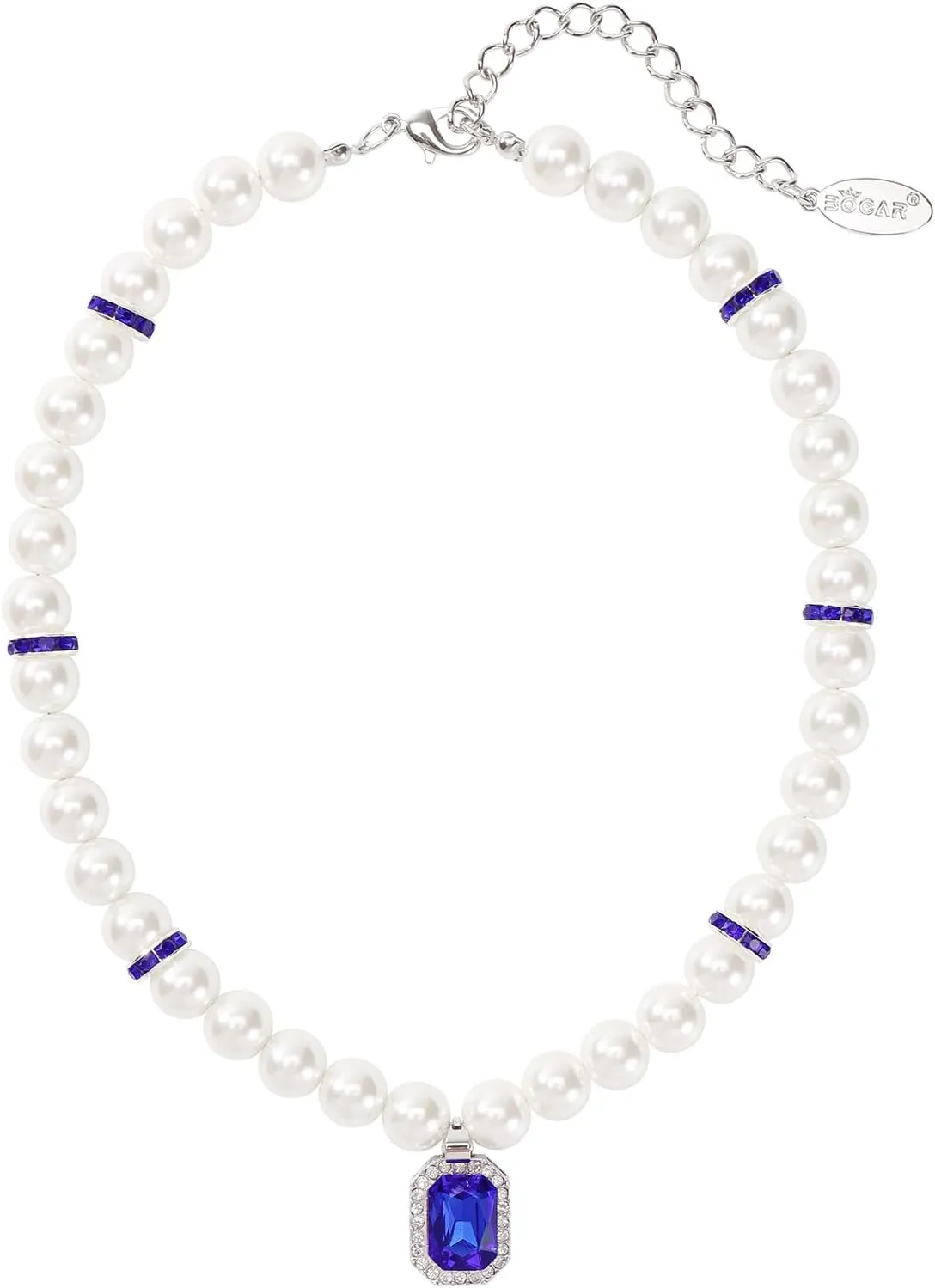 Bocar Pearl Rhinestone Collar Pendant Necklaces Handmade Choker Necklaces for Women Costume Bridesmaid Wedding Gift (NK-10784)