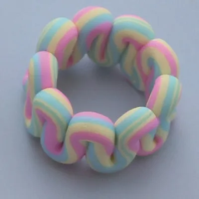 Bohemia Colorful Stripe Geometric Wide Rings for Women