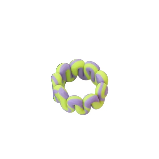 Bohemia Colorful Stripe Geometric Wide Rings for Women
