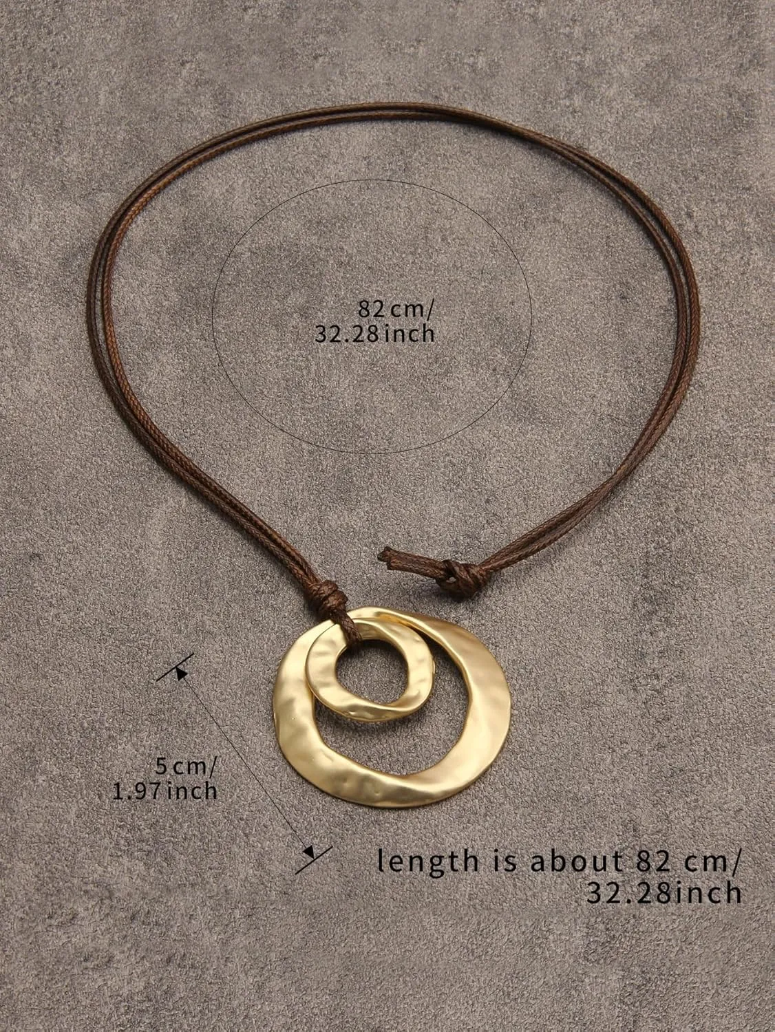 Boho Necklaces for Women Chunky Circle Necklace Layered Boho Circle Leather Choker Necklace Long Vintage Necklaces Bohemian Jewlery Gifts