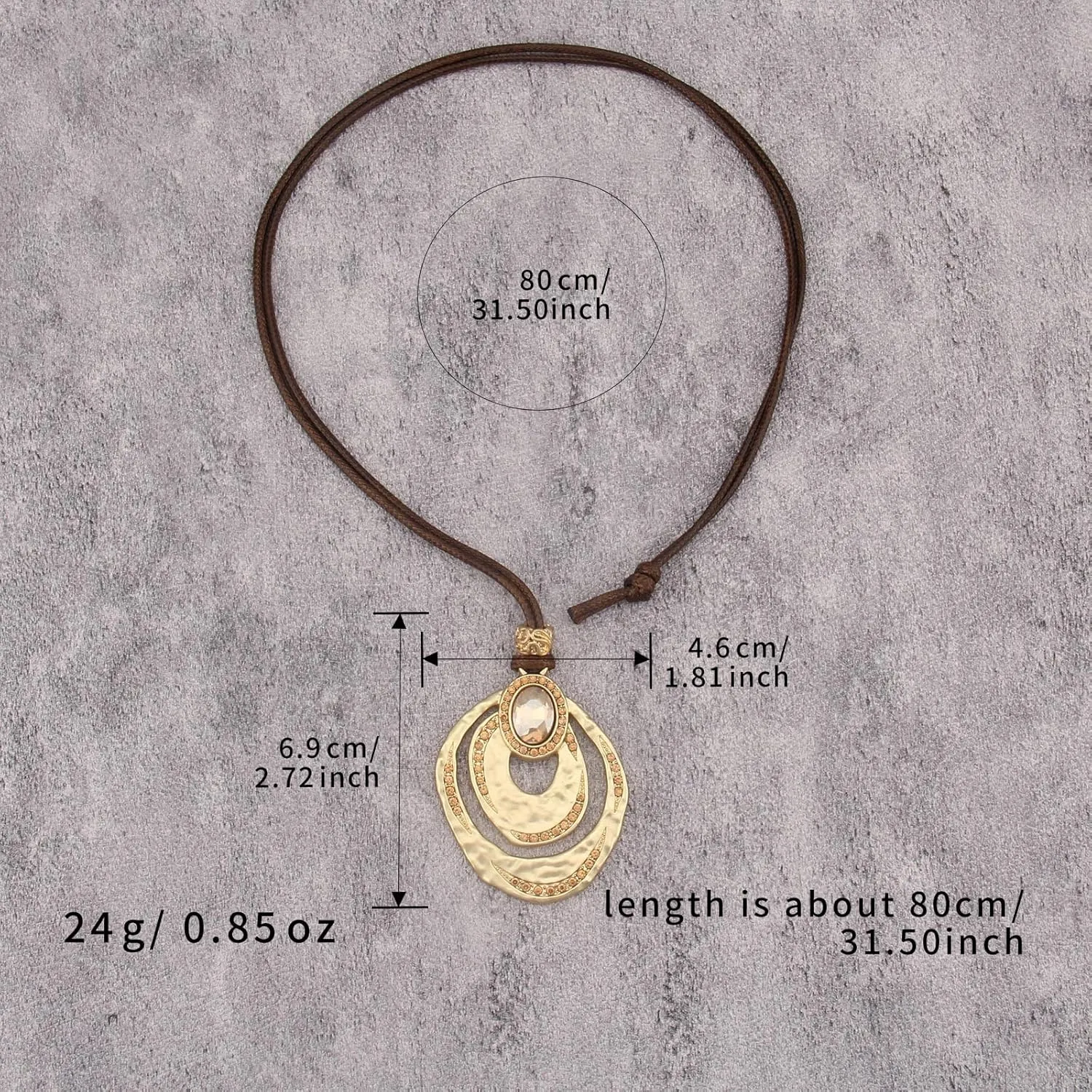 Boho Necklaces for Women Chunky Circle Necklace Layered Boho Circle Leather Choker Necklace Long Vintage Necklaces Bohemian Jewlery Gifts