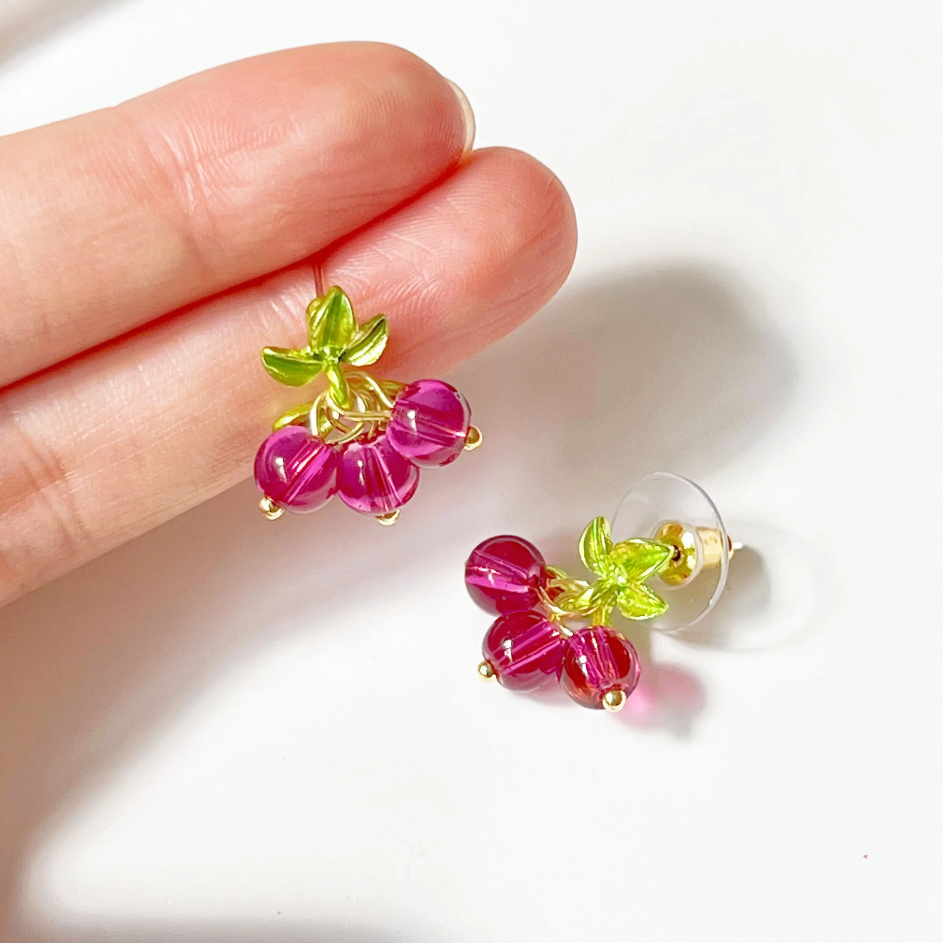 Botanical Cranberry Leaf Earrings - Natural Theme Jewelry