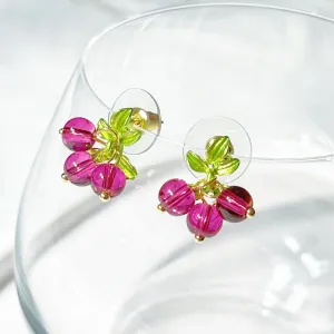 Botanical Cranberry Leaf Earrings - Natural Theme Jewelry