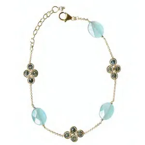Bracelet 4880 with Australian Sapphire and Chalcedony by Michelle Pressler Jewelry
