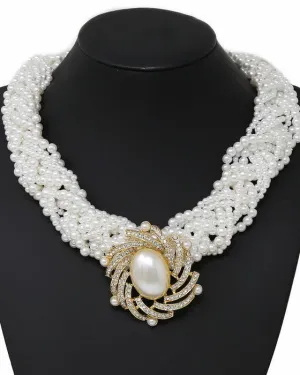 Braided Pearl Beaded Necklace