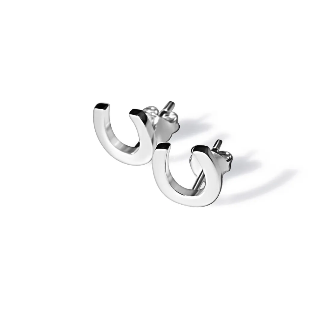 Breeze Silver Horseshoe Classic Earrings