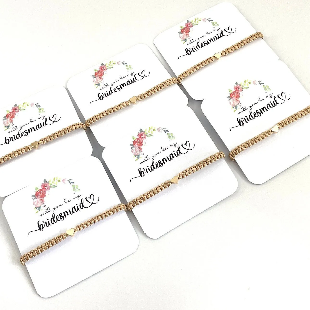 Bridesmaid Proposal Bracelets Gold Heart Bracelets