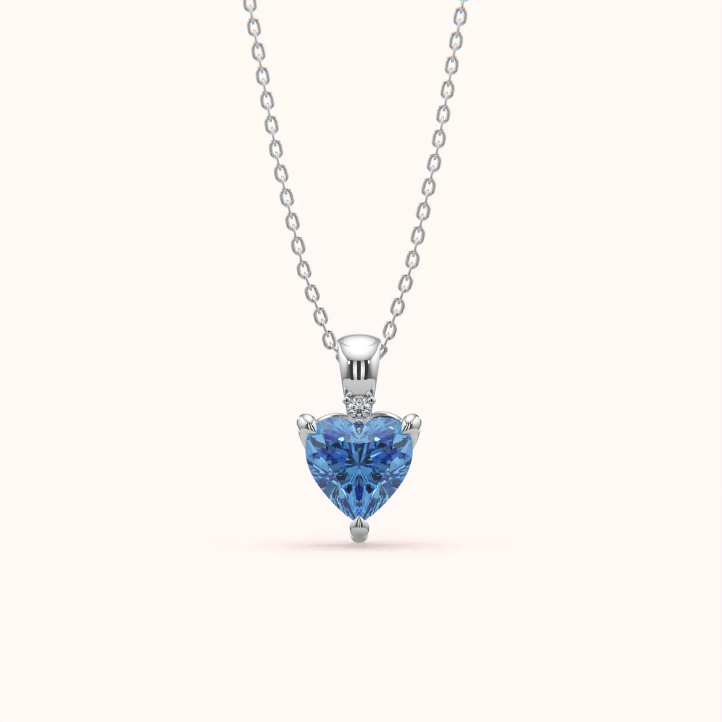 Brilliant Blue Heart Silver Pendant