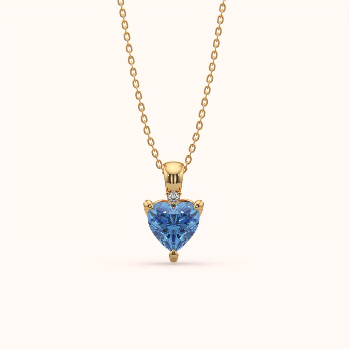 Brilliant Blue Heart Silver Pendant