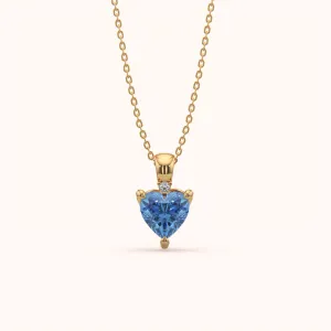 Brilliant Blue Heart Silver Pendant
