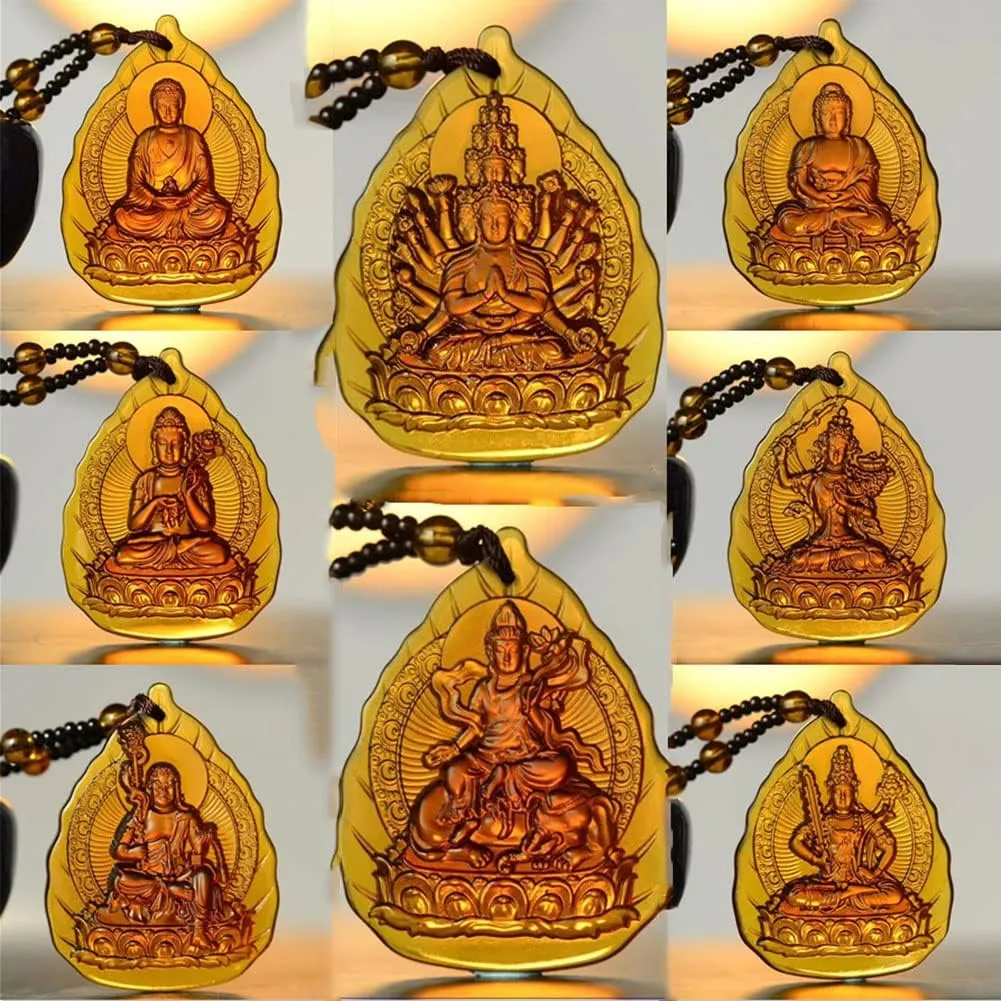 Buddha Necklace for Women Bling Good Luck Buddha Necklace 12 Zodiac Guardian Bodhisattva Pendants Amulet Buddhist Jewelry