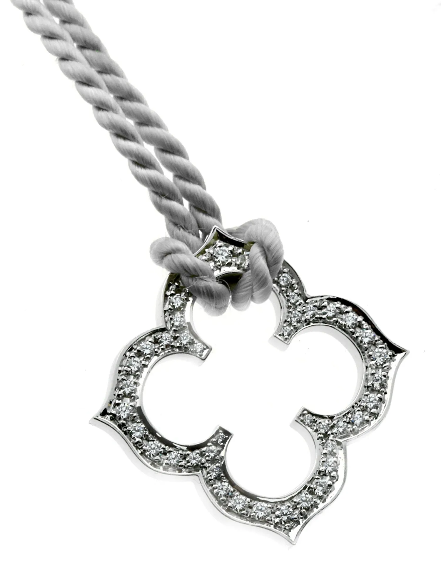 Cartier Quatrefoil Diamond White Gold Necklace