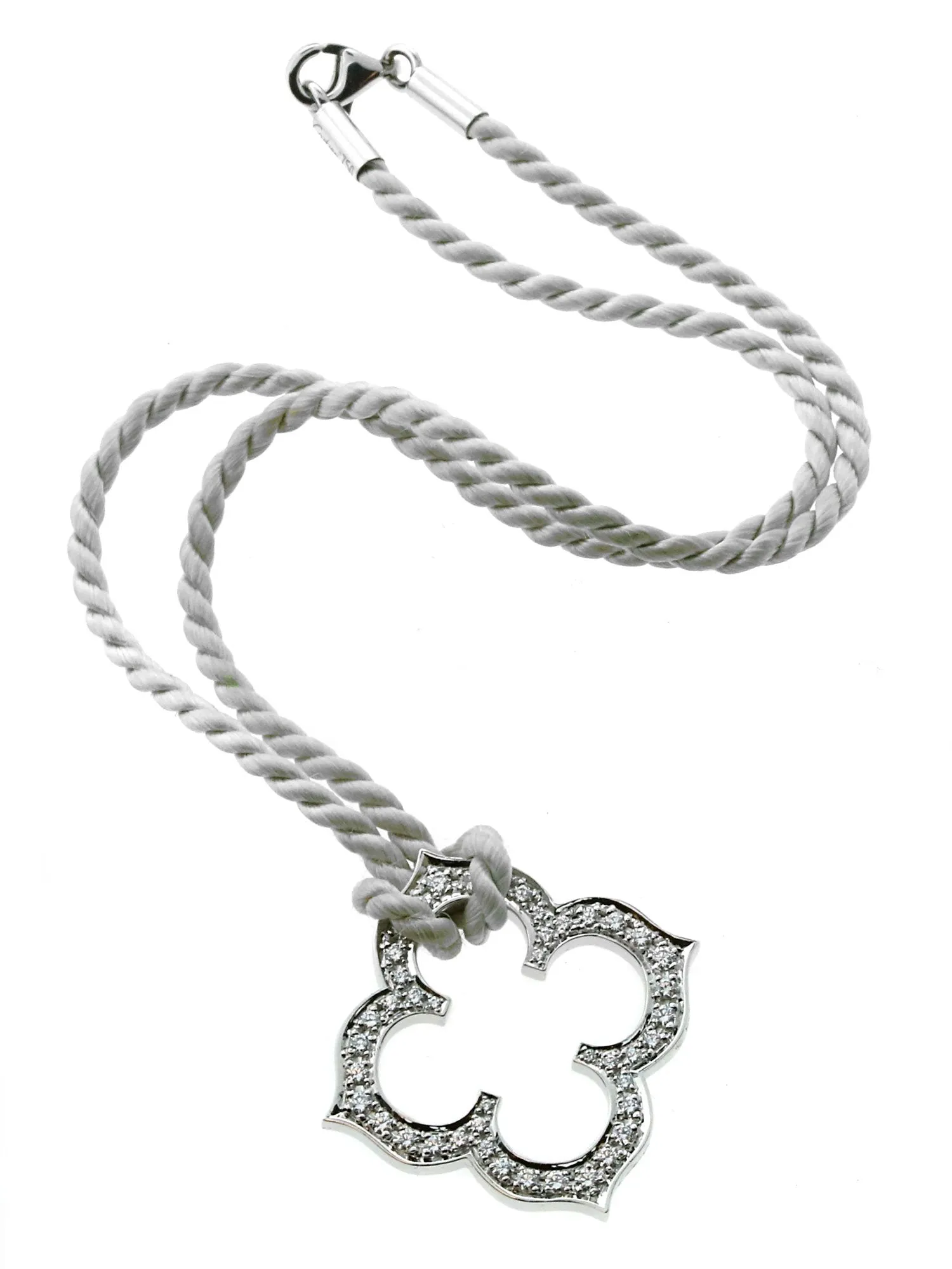 Cartier Quatrefoil Diamond White Gold Necklace