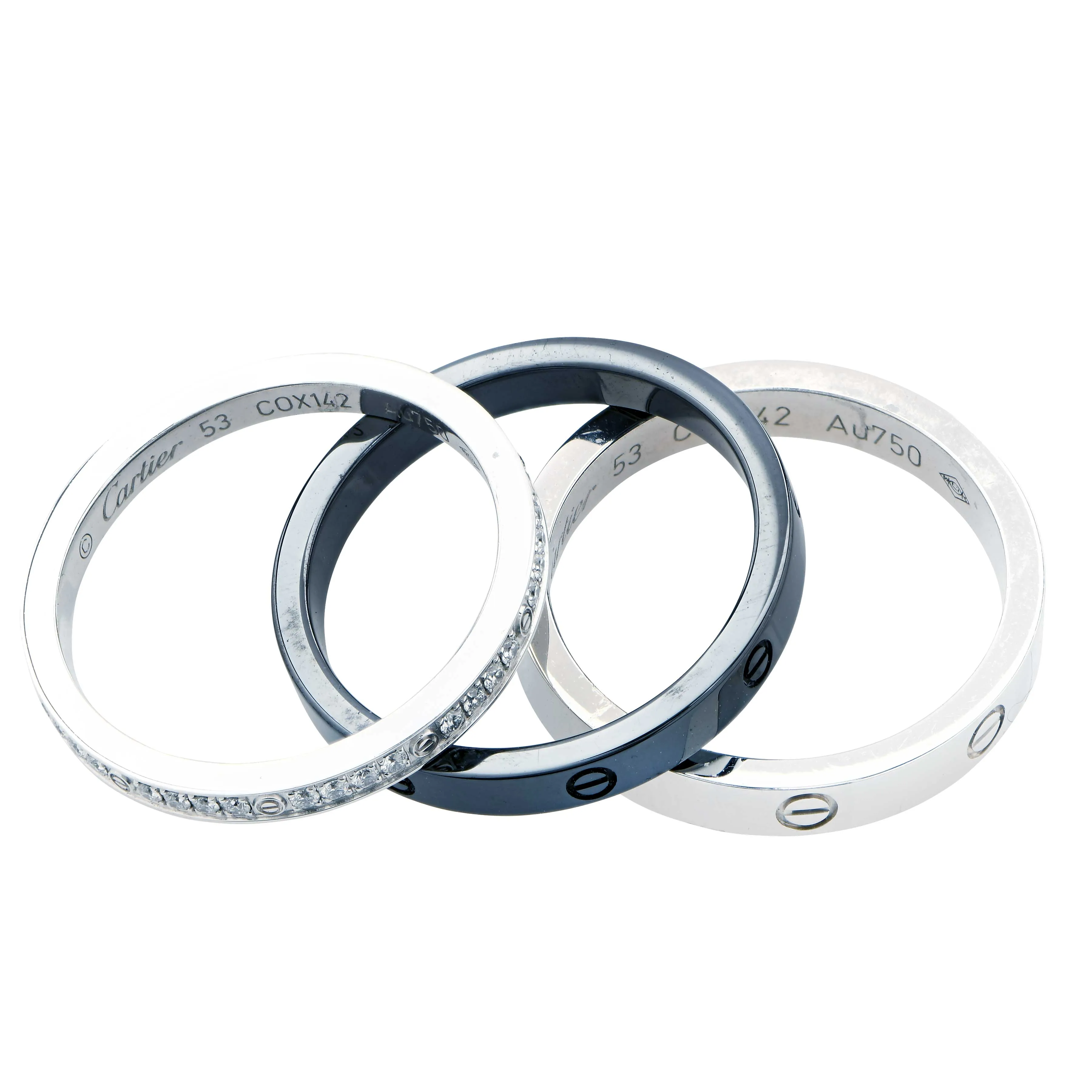 Cartier Trio Collection Ring in 18 Karat White Gold
