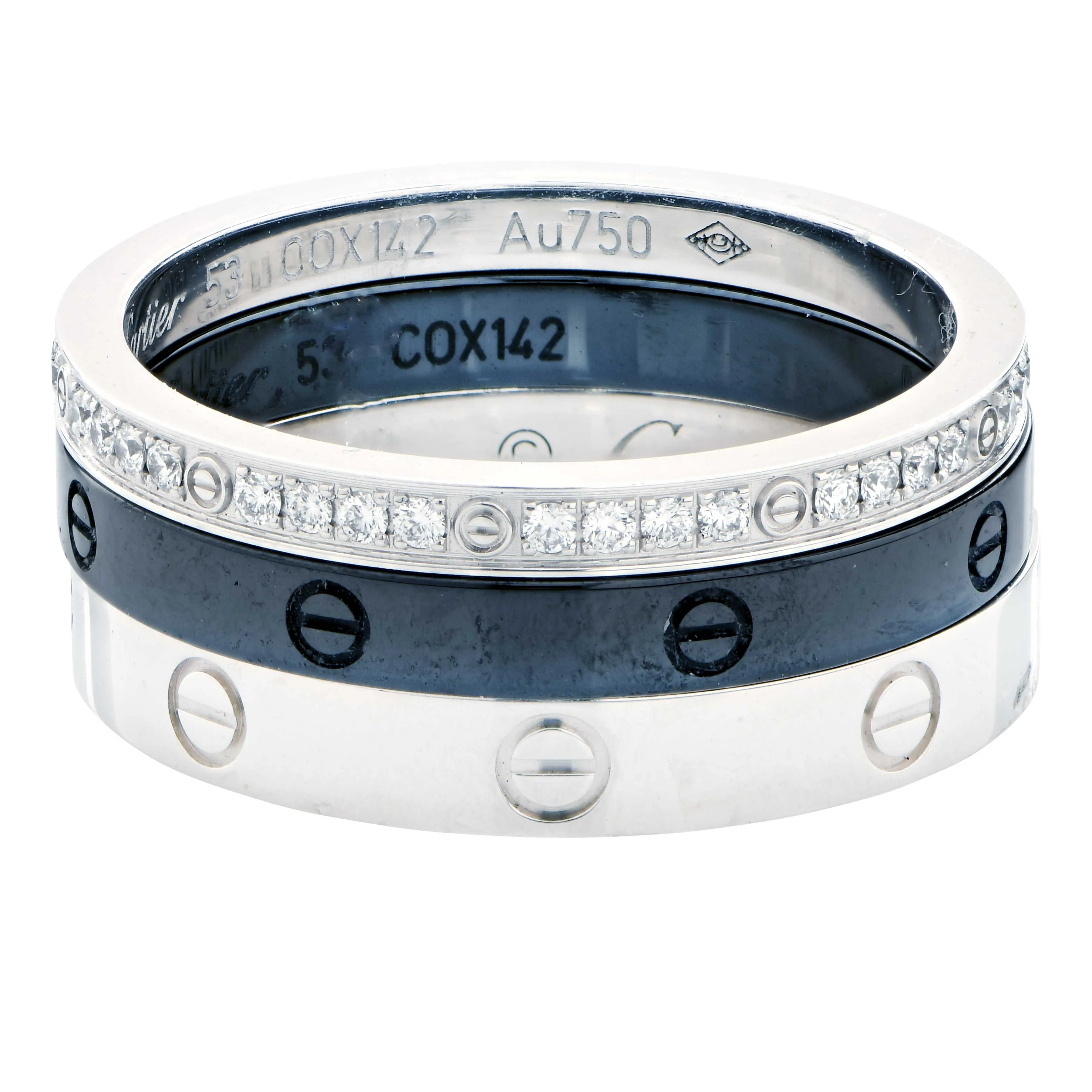Cartier Trio Collection Ring in 18 Karat White Gold