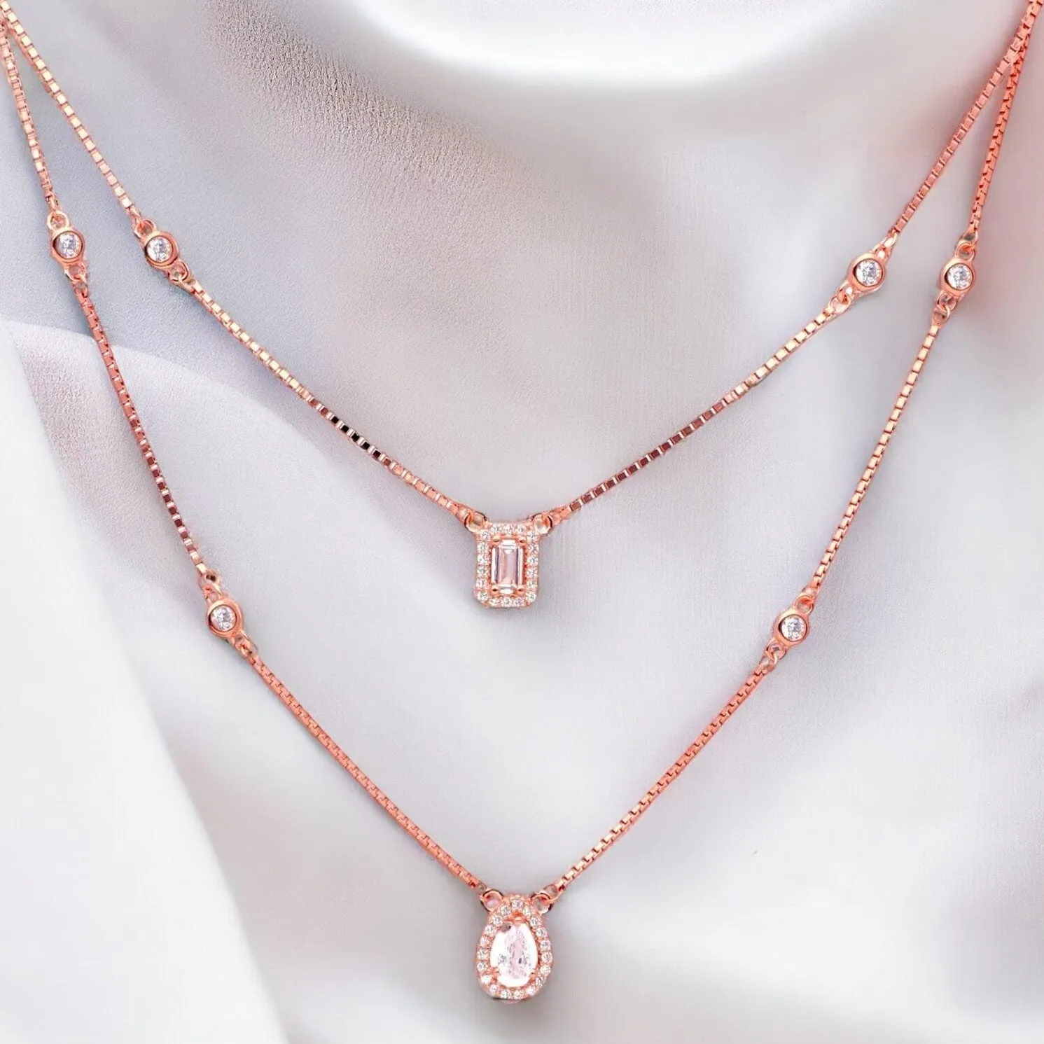 Cascade: Dual Layered Pendant Necklace