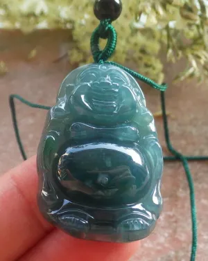 Certified Icy Blue Water Natural A Jade jadeite pendant Buddha God ???? 693099 AS