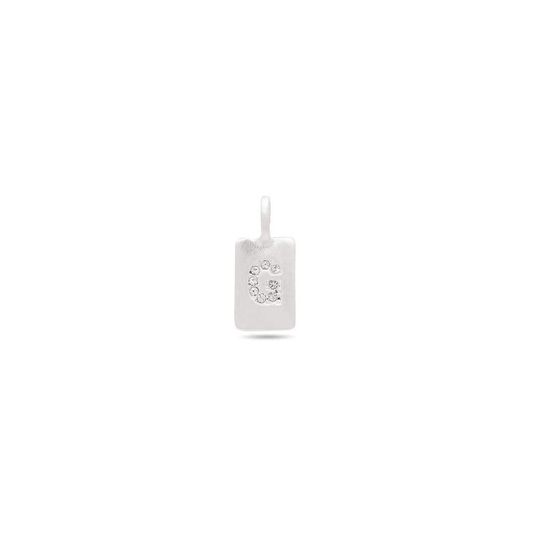 CHARM crystal G pendant, silver-plated