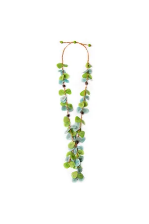 Chelsea Organic Tagua Necklace In Celeste & Lime