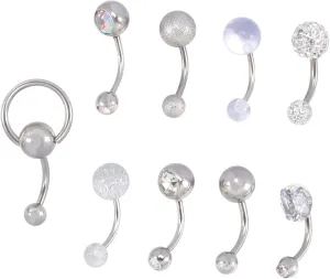 Chic Belly Button Rings Navel Piercing Jewelry Square Studs for Women Girls