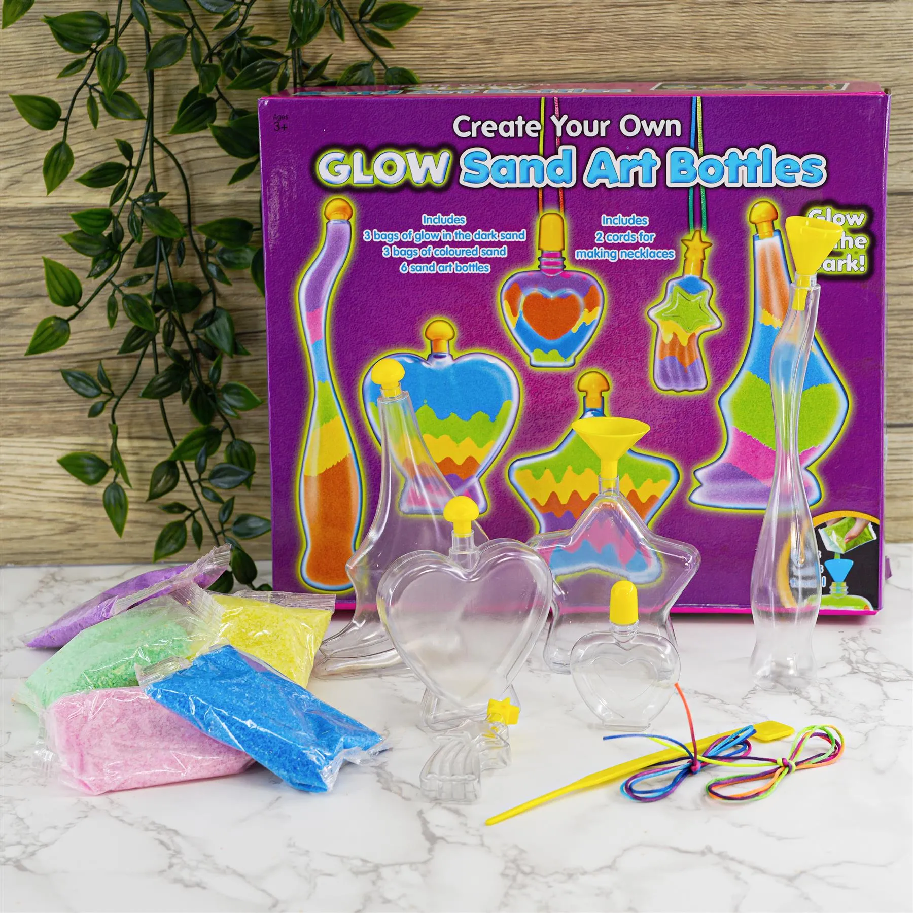 Childrens Glow in the Dark Bottle Sand Activity Kit