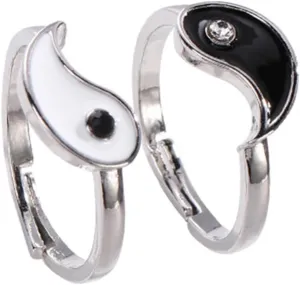 Chinese Ring Set Pcs Open Adjustable Statement Ring for Women Couples Matching for Events