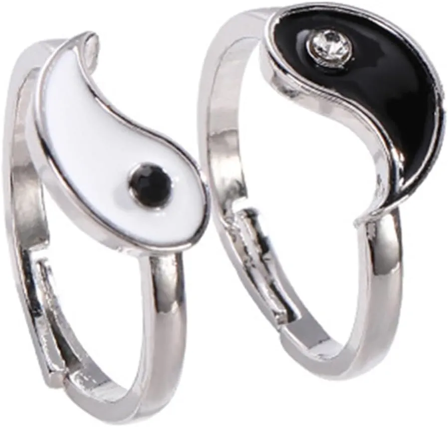 Chinese Ring Set Pcs Open Adjustable Statement Ring for Women Couples Matching for Events