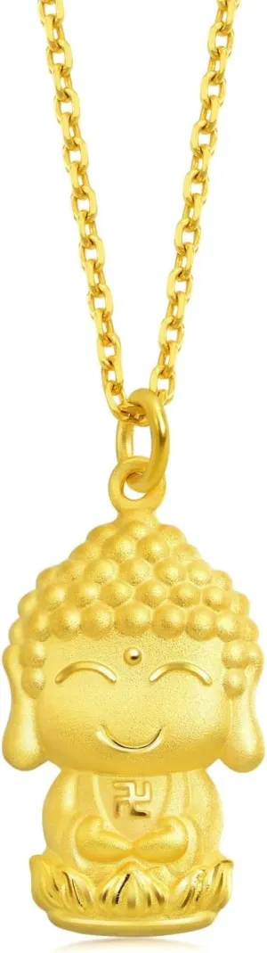 CHOW SANG SANG Cultural Blessings 999.9 24K Gold Price-by-Weight 2.24g Gold Buddha Pendant for Men and Women 89237P [Not Include the Necklace]