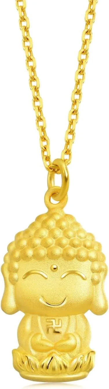 CHOW SANG SANG Cultural Blessings 999.9 24K Gold Price-by-Weight 2.24g Gold Buddha Pendant for Men and Women 89237P [Not Include the Necklace]