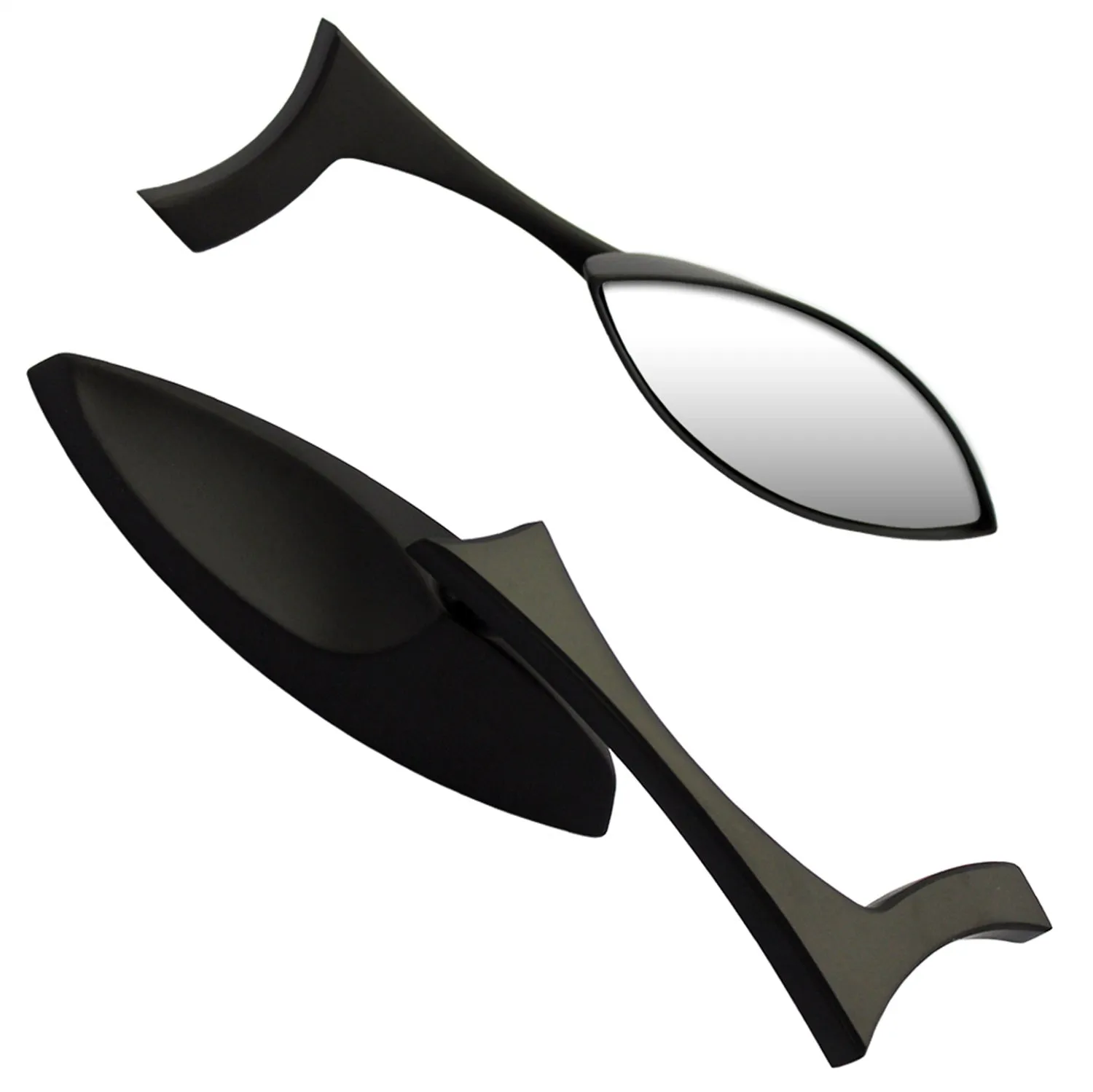 Cipa USA 01906 Motorcycle Teardrop Mirror Kit; Black [Left And Right Side];