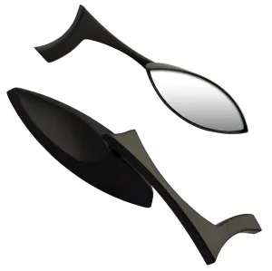 Cipa USA 01906 Motorcycle Teardrop Mirror Kit; Black [Left And Right Side];