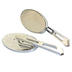 Cipa USA 01932 Motorcycle Oval Dashed Lines Mirror Kit; Chrome [Left And Right Side];
