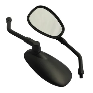 Cipa USA 01939 Motorcycle Classic Look Mirror Kit; Black [Left And Right Side];