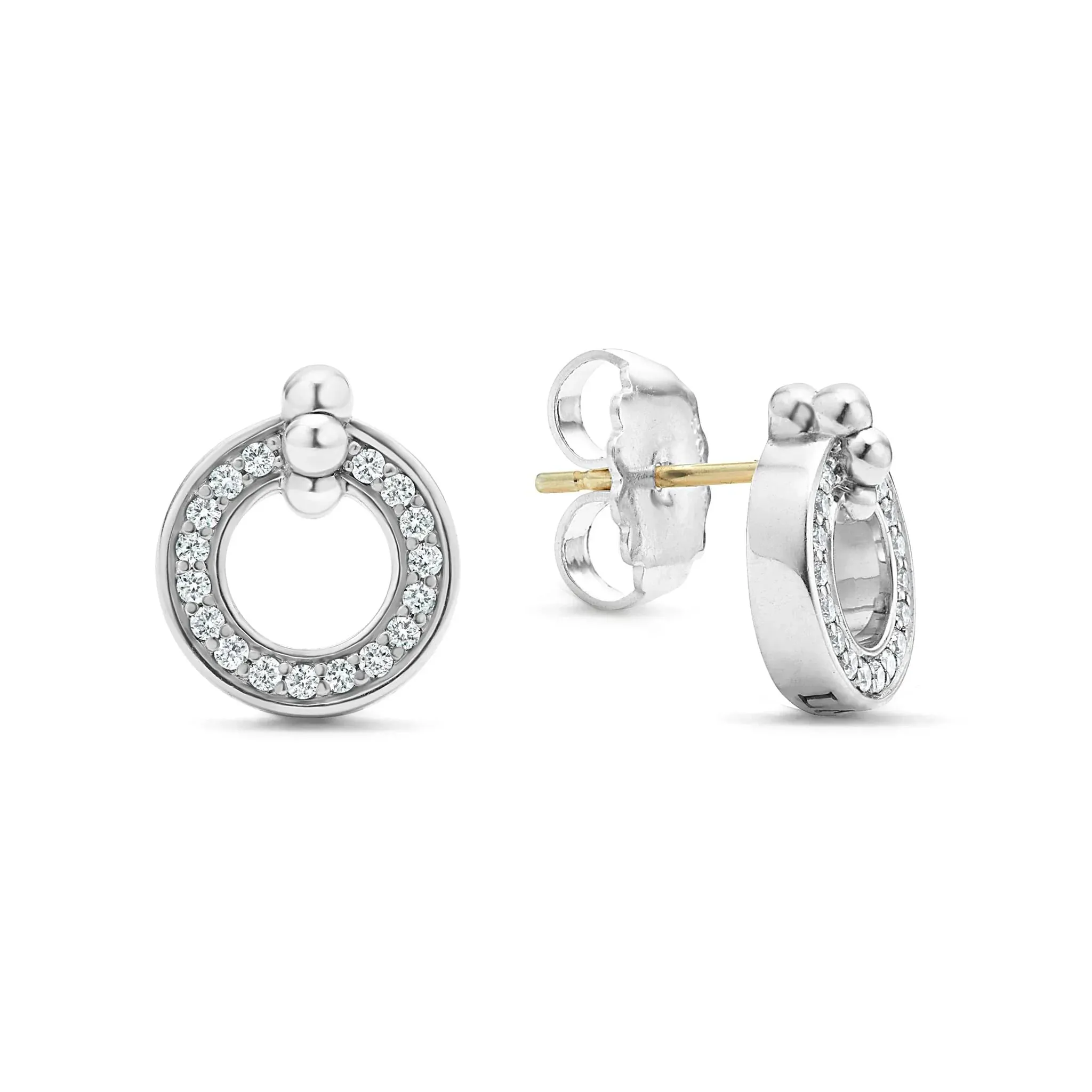 Circle Diamond Stud Earrings