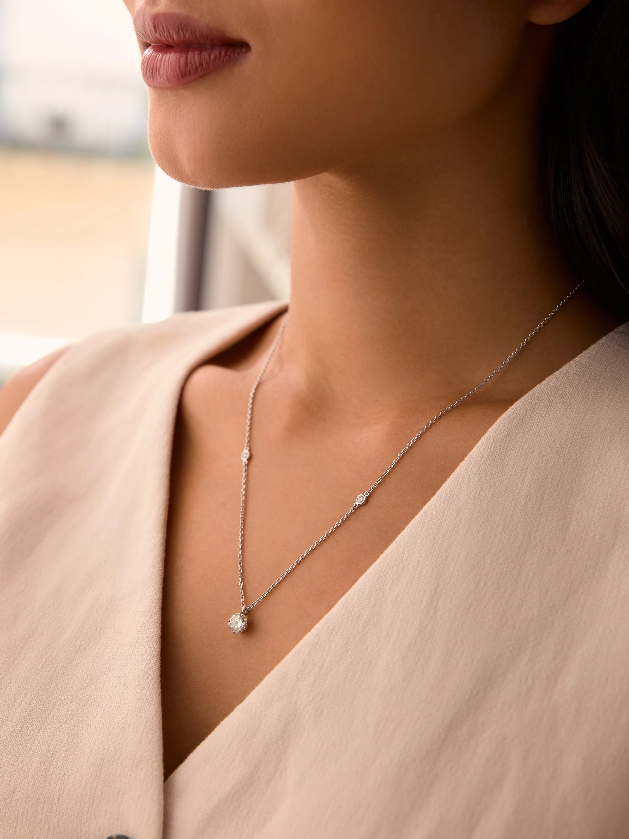 Classic Platinum Diamond Pendant