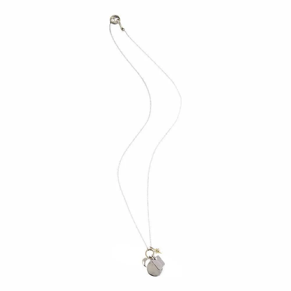 Classic Silver   10k Gold Charms Necklace