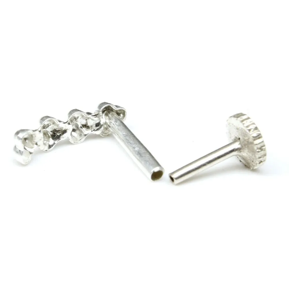 Classic Sterling Silver Nose pin with Push Pin