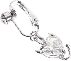 Clip Belly Button Ring Dangle Navel Ring Fake Piercings Jewelry Love Zircon Pendant Non-Piercing Belly Jewelry