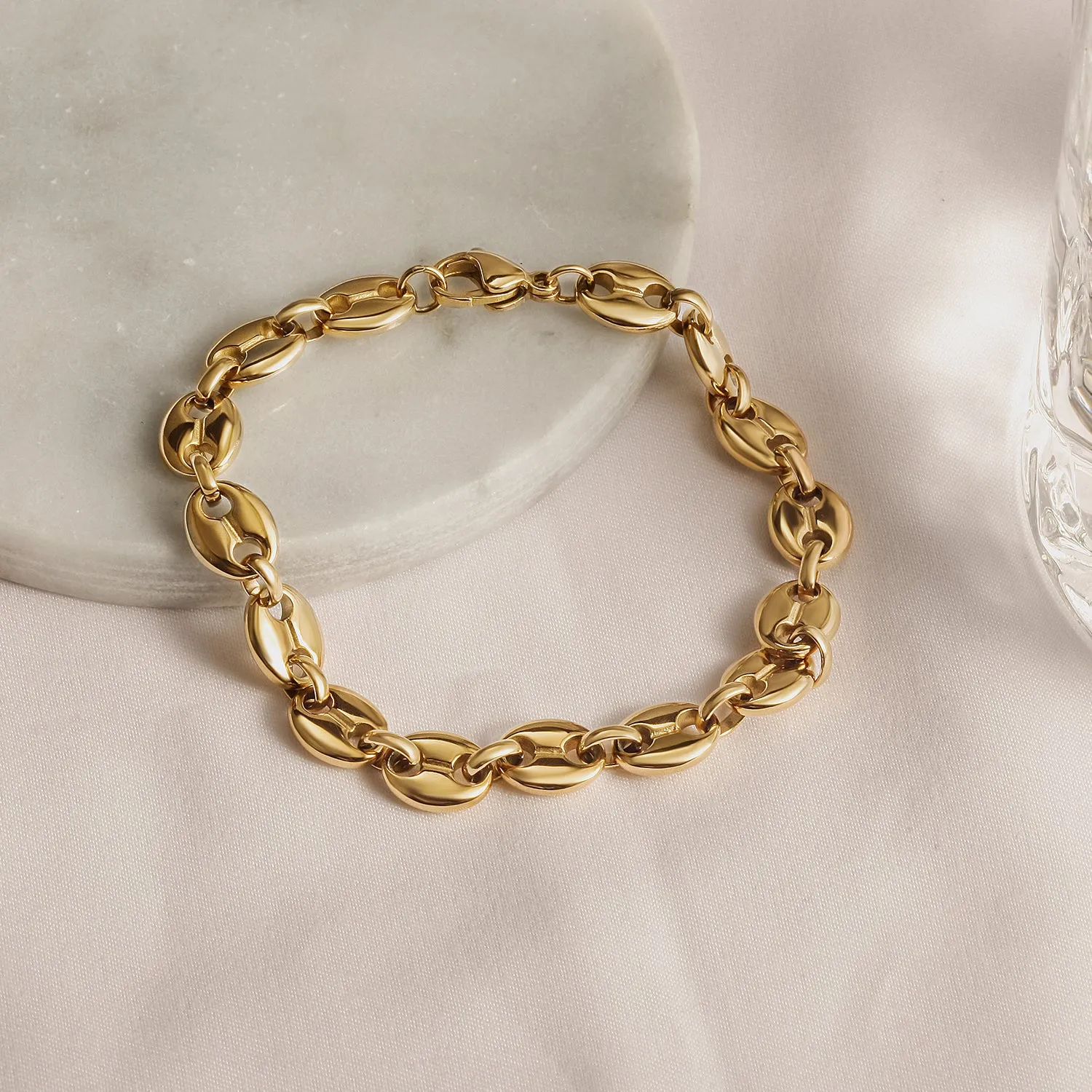 Coffee Bean Chain Bracelet