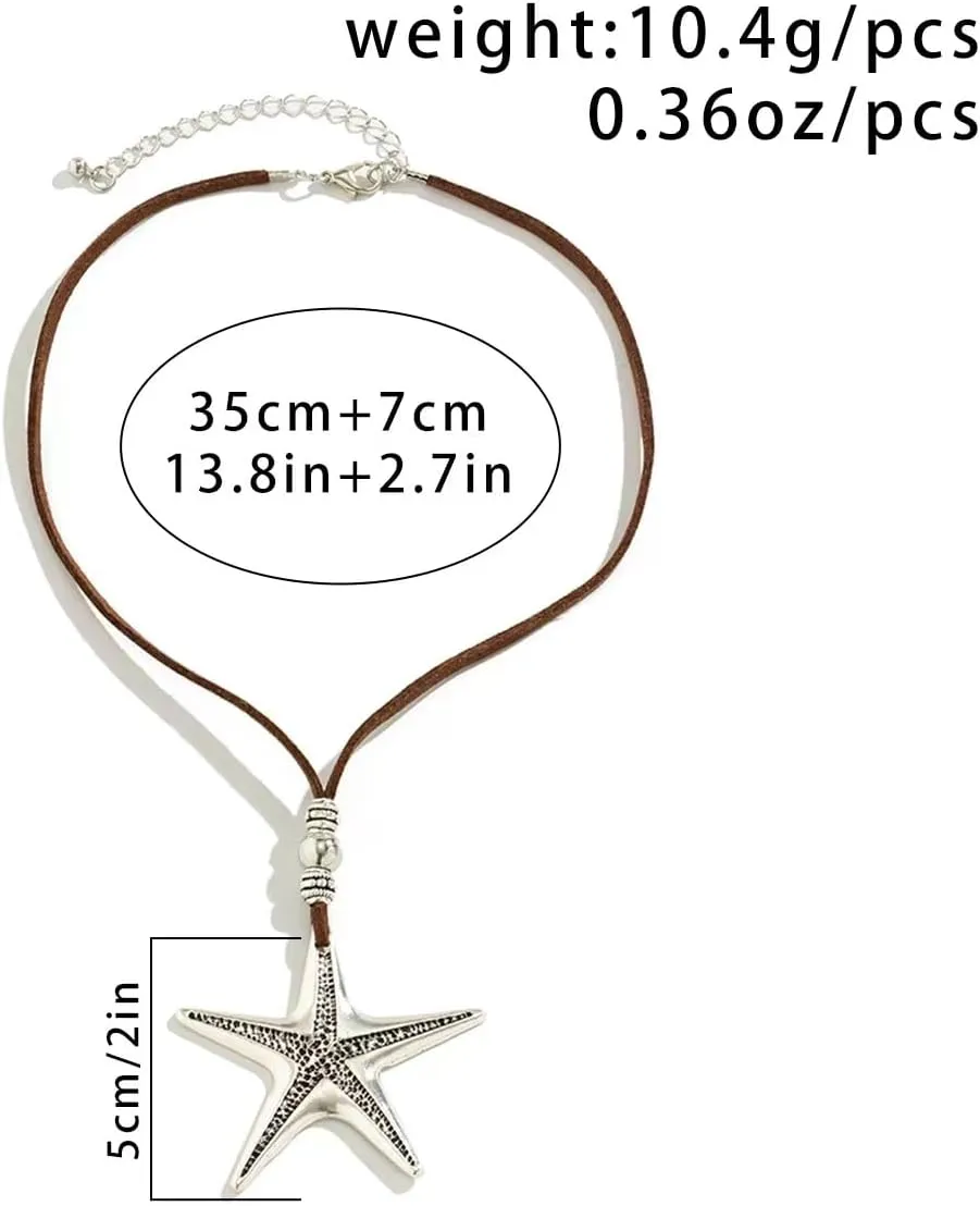 Conch Shell Necklace for Women Gold Silver Starfish Layered Necklace Big Seashell Choker Necklaces Large Conchs Shell Statement Necklaces Summer Ocean Beach Jewelry