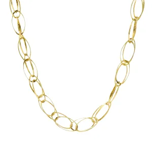 Contemporary 18 Karat Gold Hammered Link Necklace