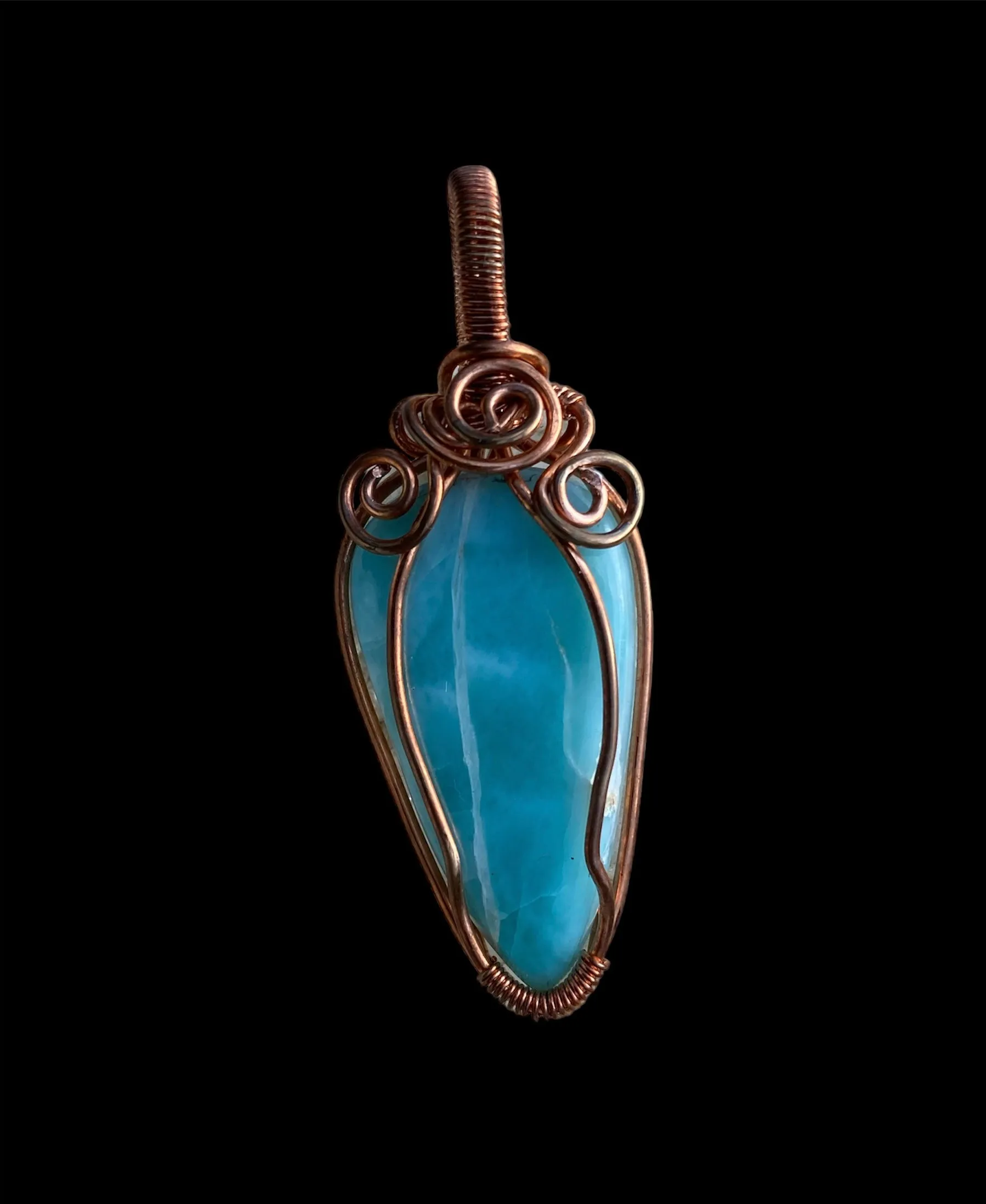 Copper Wire Wrapped Gemstone Pendants