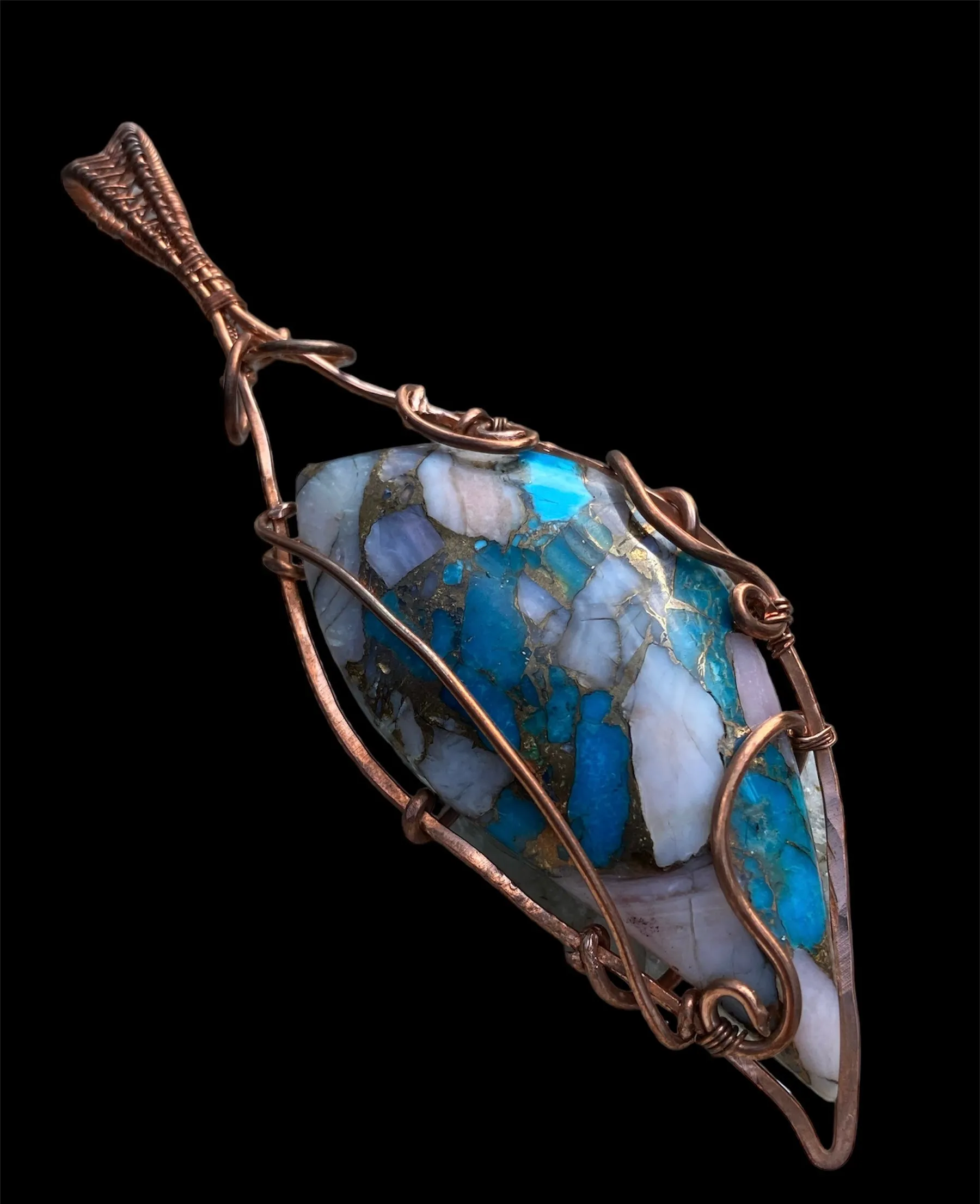 Copper Wire Wrapped Gemstone Pendants