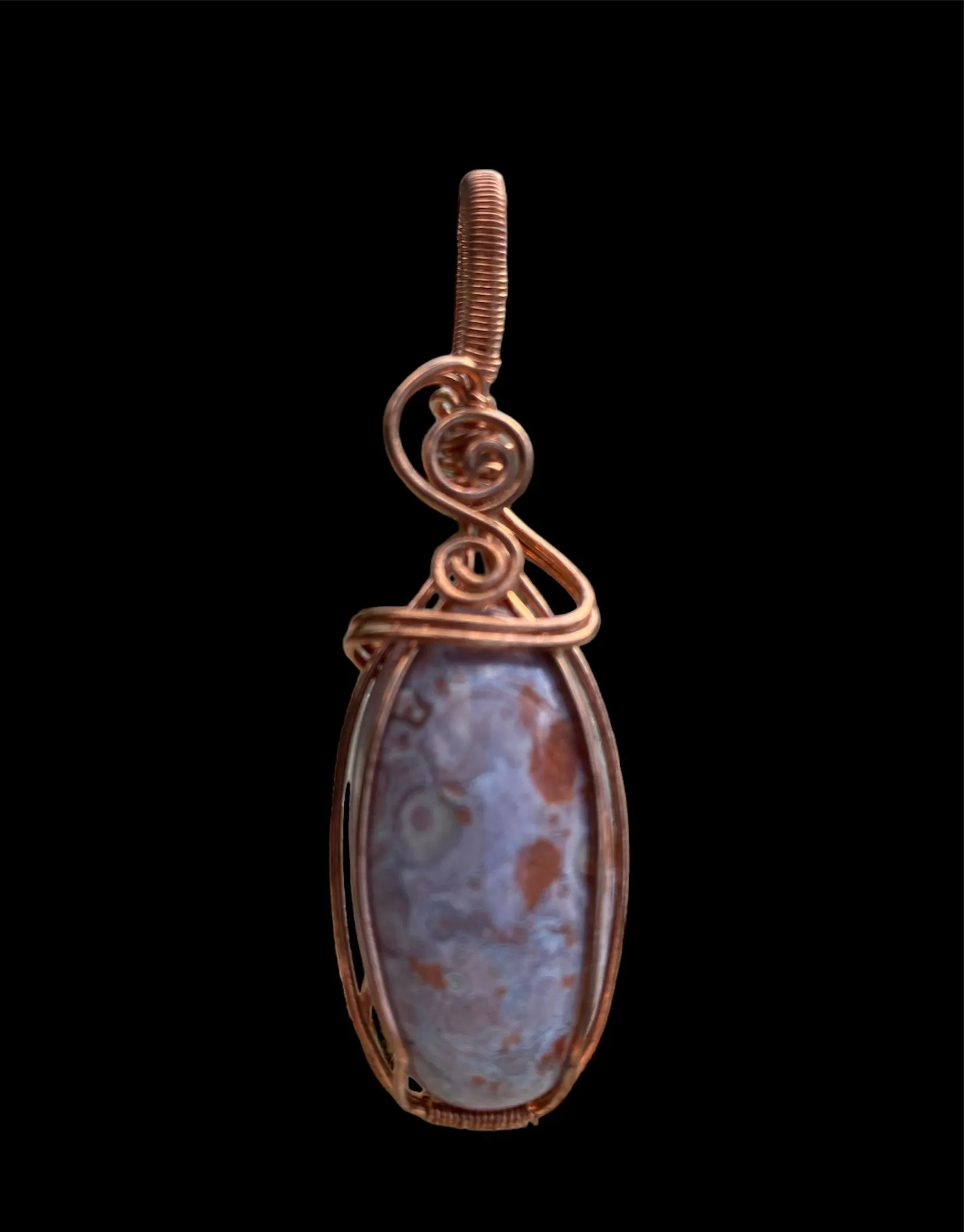 Copper Wire Wrapped Gemstone Pendants