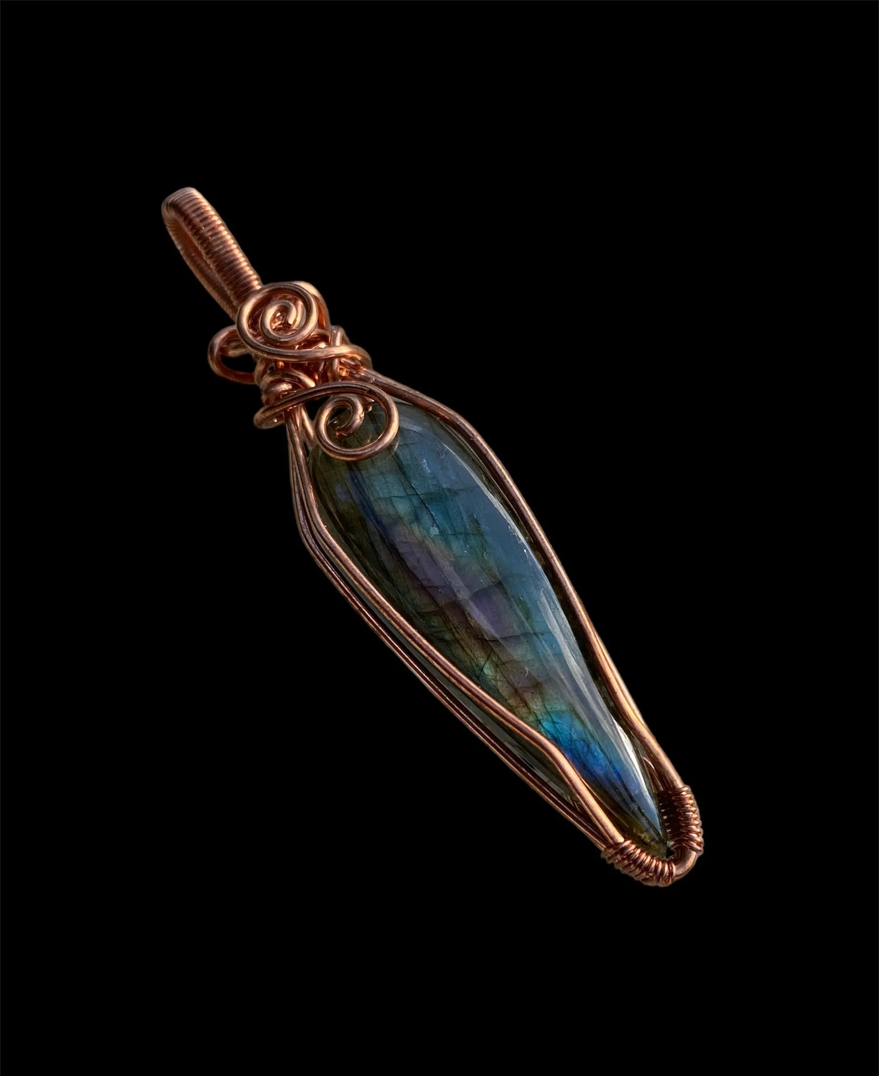 Copper Wire Wrapped Gemstone Pendants