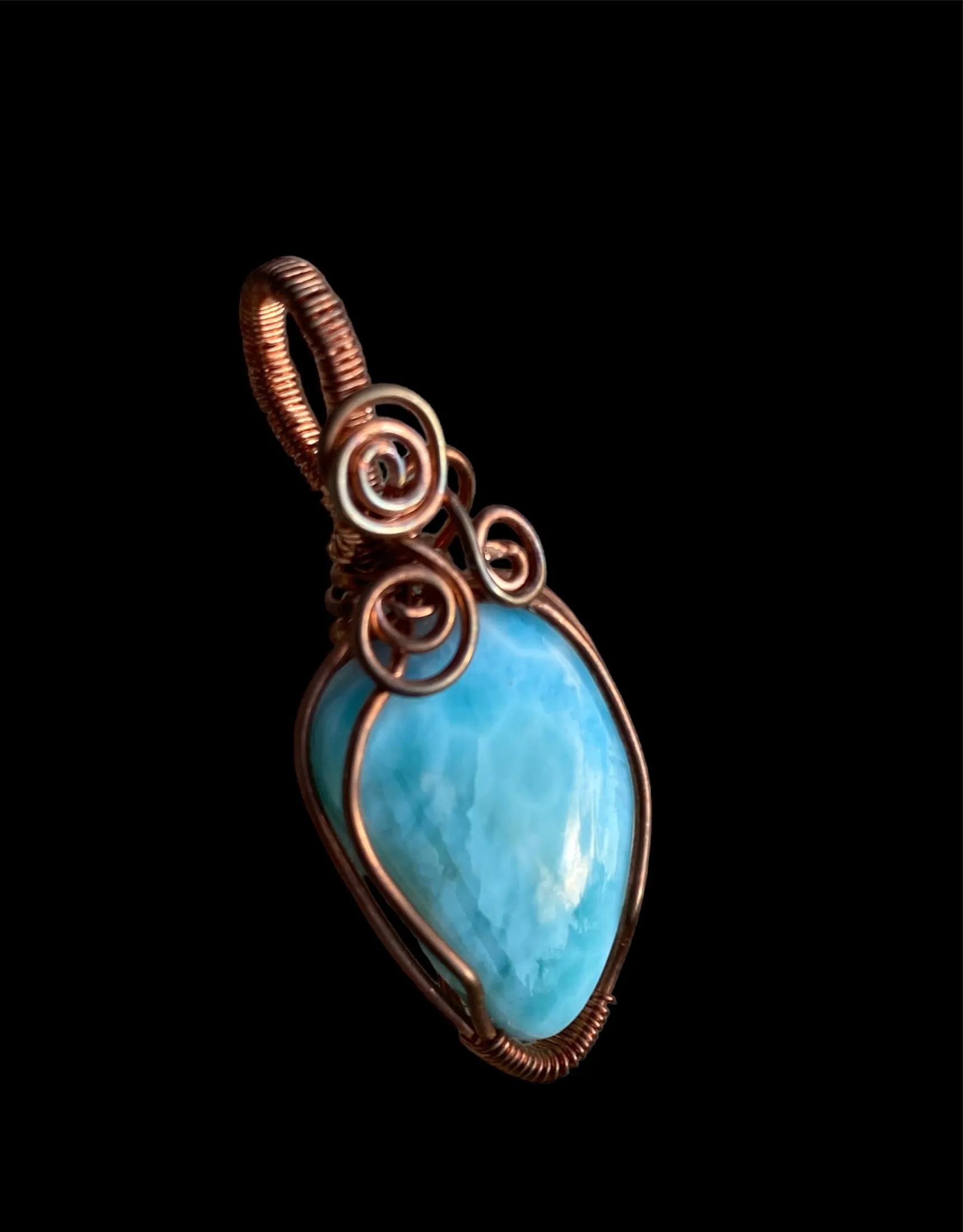 Copper Wire Wrapped Gemstone Pendants