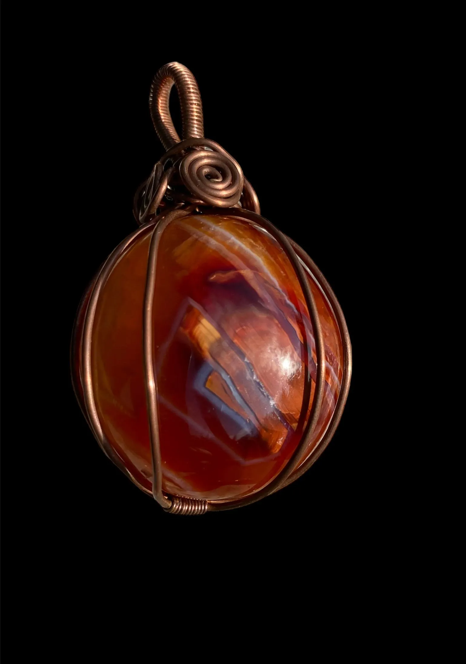 Copper Wire Wrapped Gemstone Pendants