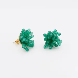 Coral Green Onyx Pierced earrings