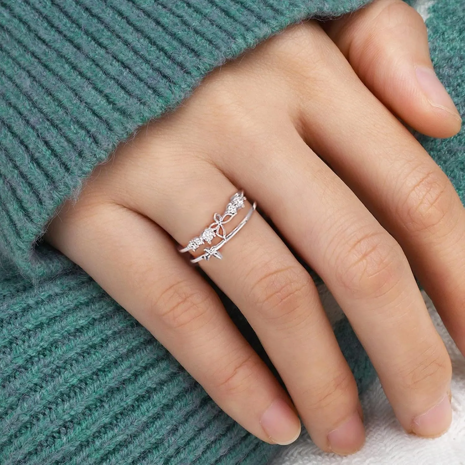 Couple Matching Rings For Man Woman Custom Adjustable Sun Moon Ring Set Angel Devil Heart Rate Rings for Women