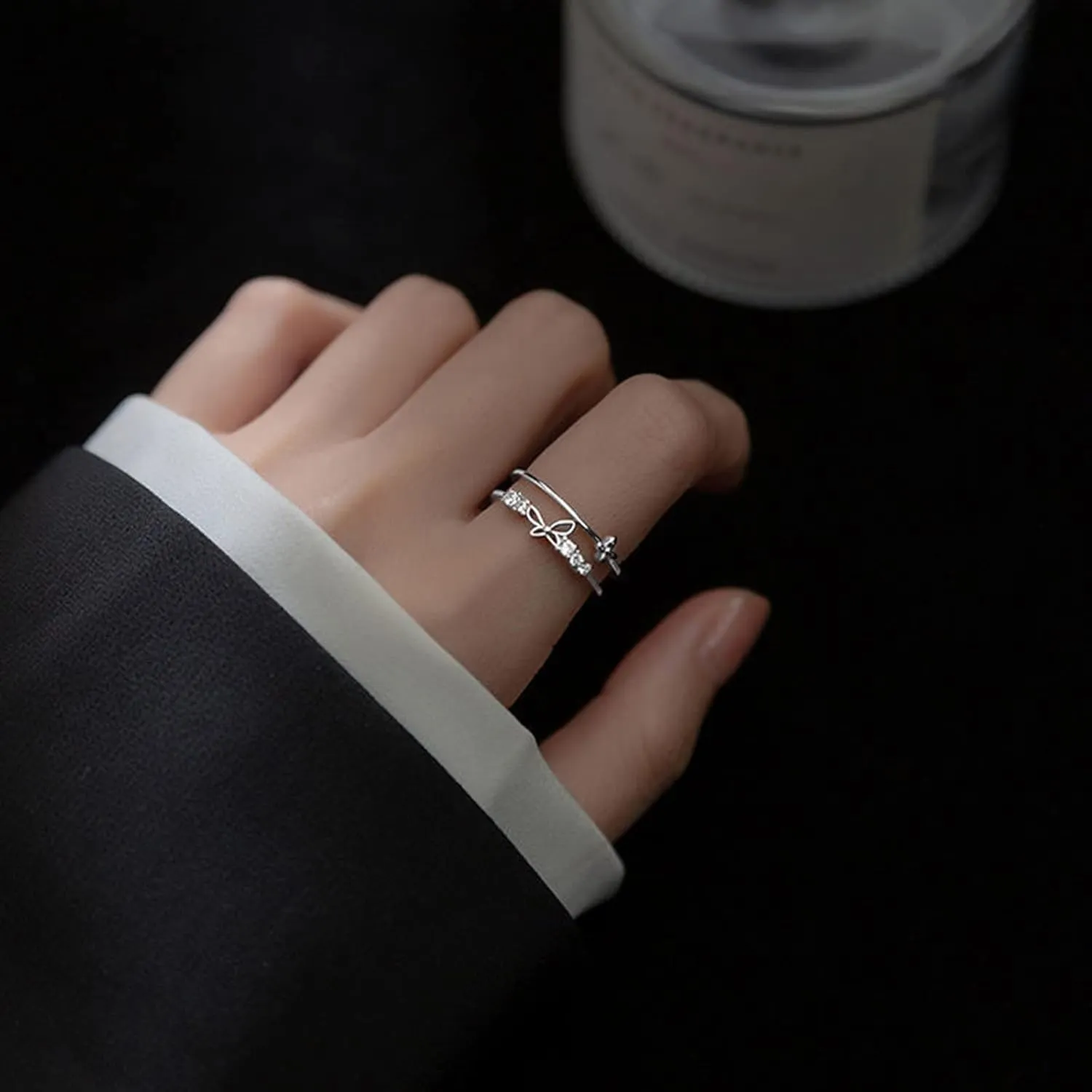 Couple Matching Rings For Man Woman Custom Adjustable Sun Moon Ring Set Angel Devil Heart Rate Rings for Women
